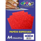 Papel A4 Glitter Vermelho 180G.