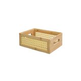 Caixa Organizadora Empilhável Em Bambu E Palha Indiana 24cm