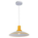 Lustre/Pendente Chapéu em Vidro Ice Amarelo 30cm Design Moderno - Startec