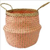 Cesta Redonda Mundi Em Fibra Natural Com Alças 26 Cm L Hermitage