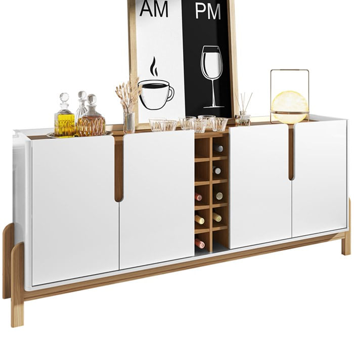 Buffet Aparador 190cm Com Adega 050520 Branco Cedro Dcasa