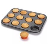 Forma Assadeira Aço Teflon 12 Muffin Cupcakes 35x26cm Yazi