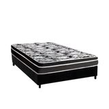 Cama Box Casal Colchao Espuma Luckspuma D45 Gran Luck Pro Base Crc Suede Black 138x188