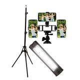 Luminária Led Portátil  + Adaptador P/ 3 Smartphones + Tripé P/ Iluminação Ring Light