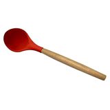 Colher De Silicone C/cabo De Bambu Charmy Vermelha 31,5cm