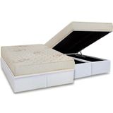 Cama Box Bau Queen Colchao Espuma Luckspuma D33 Supreme Floral Pro Saude Duplo Base Crc Courano White 158x198