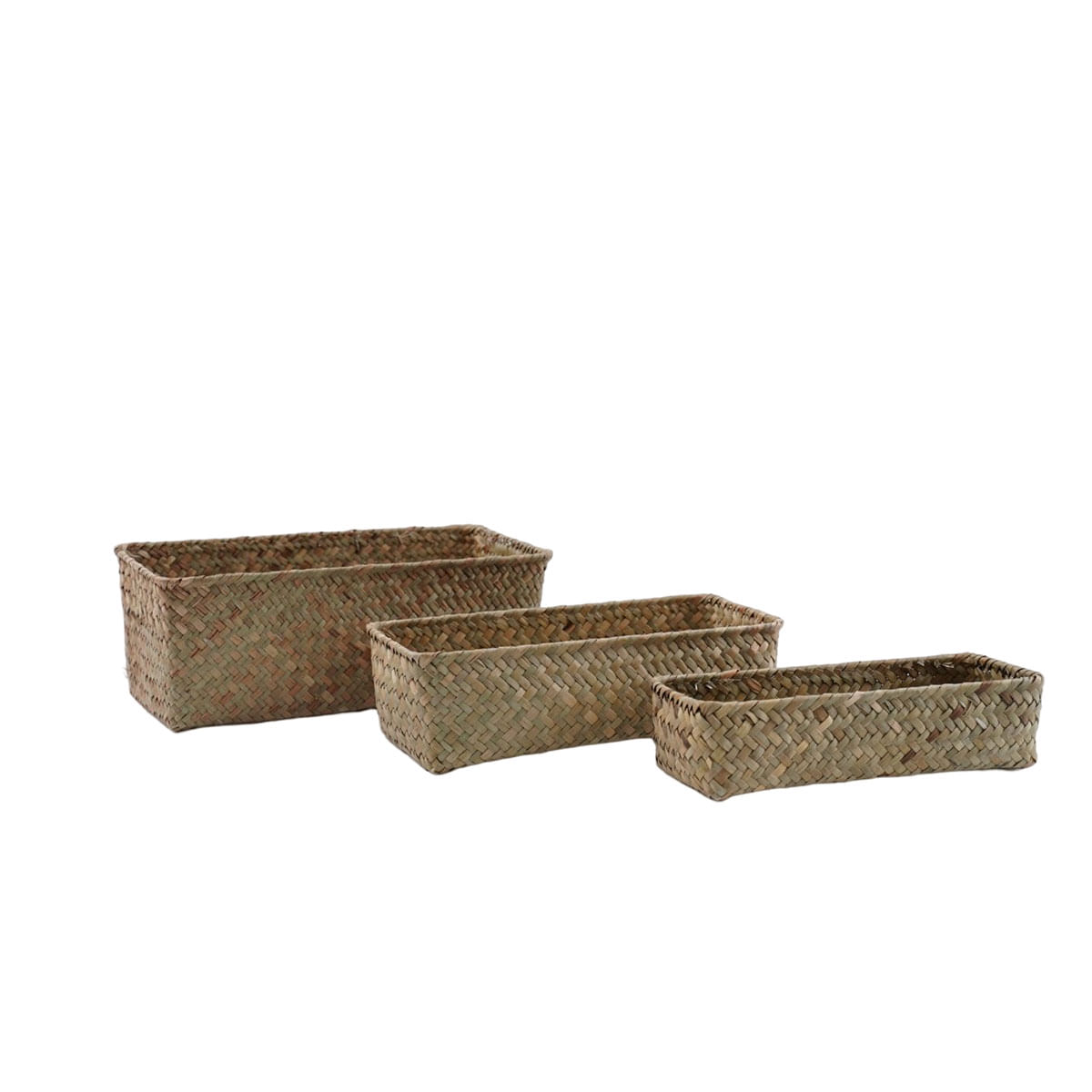 Kit 3 Cestos Organizadores Multiuso Decorativo Seagrass - Oikos