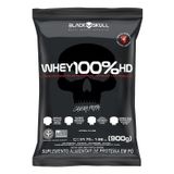 Whey 100% Hd 900g Refil Sabor Morango Black Skull