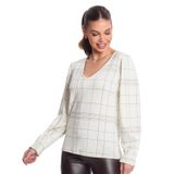 Blusa Manga Longa Feminina Rovitex. Bege G