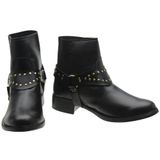 Bota Coturno Feminina Fivela Cano Curto Inverno Confortável Preto 34