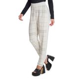 Calça Feminina Viscose Xadrez Rovitex Bege P