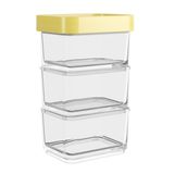 Pote Clear Micro Trio 6,2 X 8 X 13 Cm 300 Ml - Amarelo Soft Coza