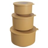 Conjunto De 3 Potes Hoop 8,3 X 19,6 X 11 Cm / 500ml, 1l, 2l - Amarelo Coza