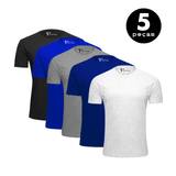 KIT 5 Camiseta Basica Premium II Masculina 100% Algodão Anti Bolinhas  Variadas UV 15 -KS CASUAL&SPORT