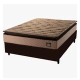 Cama Box Casal Colchão Espuma D33 Pillow Top Van Gogh 138x188x67cm Marrom Hellen - Suporta até 120kg por pessoa