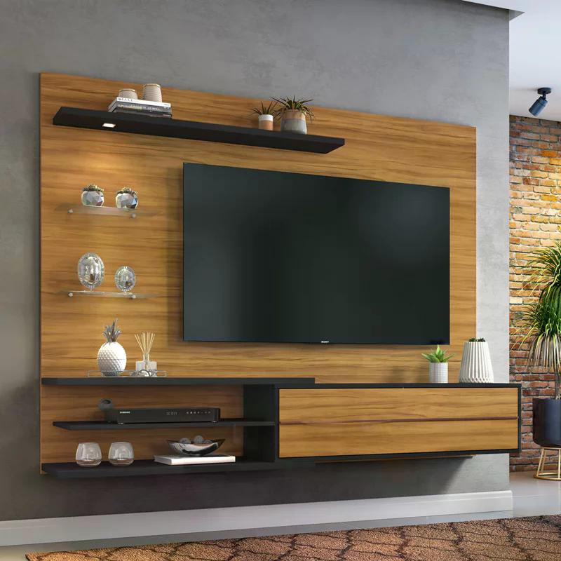 Painel Para Tv Até 60 Polegadas Nt1115 Freijó Com Preto Notável Móveis