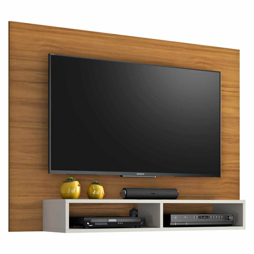 Painel Para Tv Até 49 Polegadas Com Nicho Eros Freijó Trend E Off White Notável Móveis