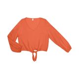 Blusa Manga Longa Feminina Rovitex. Laranja P