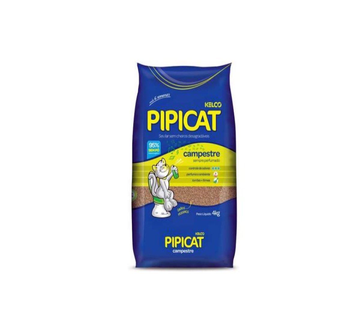 Areia para Gato Pipicat Classic Kelco 4kg