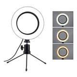 Ring Light Led Mesa Iluminador Pequena Tripé 6 Polegada 16cm