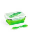 Marmita Retrátil De Silicone + Talher N226175-9 Verde-quanhe