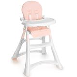 Cadeira De Refeição Alta Premium Galzerano Branca E Rosa 5070bcr