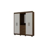 Guarda Roupa de Casal Gelius Viena Capelinha 4 portas 3 Nogueira/OFF White