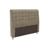 Cabeceira Cama Box Queen Simbal Dama Queen Size -  Cor Nobuck Marrom Taupe