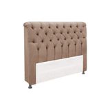 Cabeceira Cama Box Estofada Queen Queen Imperatriz Suede Bege Simbal