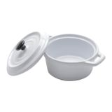 Mini Caçarola Wolff Black Lid De Porcelana Branca 150ml