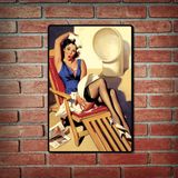 Quadro Placa Decorativa - PinUp Marinheira
