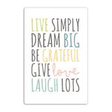 Quadro Placa Decorativa Frases - Live Simply Branco