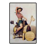 Quadro Placa Decorativa - Pinup Cavalo de Madeira