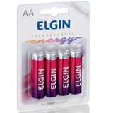 Pilha Pequena AA Recarregável Energy Blister C/4 2500mAh 1,2V - ELGIN