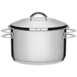 Caçarola Tramontina Solar Funda 20 Cm 3,6 L Em Aço Inox Fundo Triplo Com Tampa E Alças 62504200