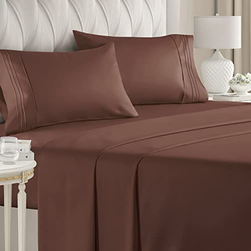 Queen Size Sheet Set - 4 Conjunto De Peças - Lençóis De Cama De Luxo Do Hotel - Extra Macio - Bolsos Profundos - Easy Fit - Respirável &amp;