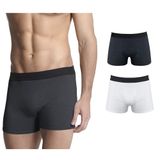 Kit Com 2 Cuecas Boxer Basic Lisa Sortidas - Polo Match