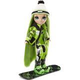 Rainbow High Winter Break Jade Hunter – Green Winter Break Fashion Doll E Playset Com 2 Roupas Completas De Boneca, Acessórios De Snowboard