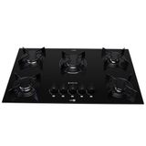 Cooktop 5 Bocas Preto Com Mesa De Vidro Atlas Agile Up Bivolt