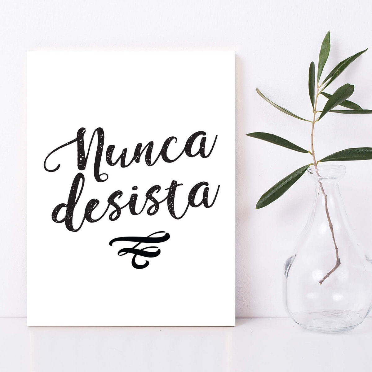 Placa Decorativa Frases de Motivação Nunca Desista 30x40cm