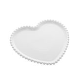 Prato Wolff Heart Beads De Porcelana Branco 25cm X 22cm X 2cm