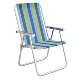 Cadeira Alta Conforto Alumínio Azul E Verde 2136 - Mor