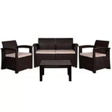 Sofa 4 Lugares Para Jardim Area Externa Rattan D7home