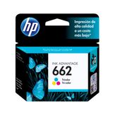 Cartucho HP 662 Colorido Original (CZ104AB) Para HP DeskJet 2516, 3516, 3546, 2546, 1516, 4646, 2646