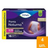 Fralda Descartável Geriátrica/adulto Tena Pants Noturna G/xg 4 Pacotes Com 16 Tiras