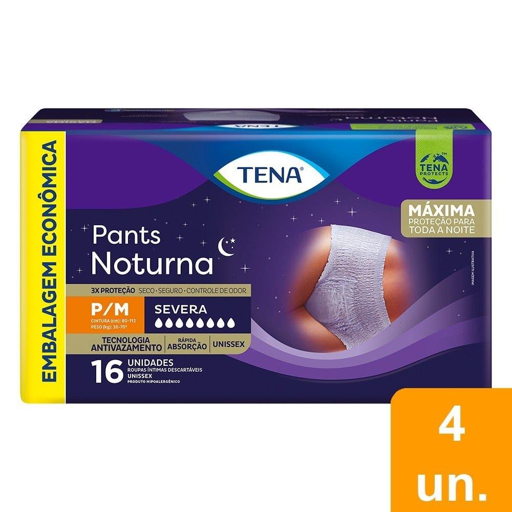 Fralda Descartável Geriátrica/adulto Tena Pants Noturna P/m 4 Pacotes Com 16 Tiras