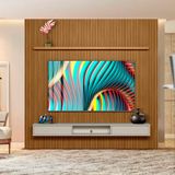 Painel Para Tv Quarto 75 Polegadas 2.6 Com Nicho E Prateleira Nature Off White Shop Jm