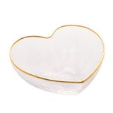 Bowl Wolff Heart De Vidro Borda Dourada 15cm X 14cm X 6cm