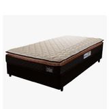 Cama Box Solteiro Colchão Espuma D33 Pillow Top Millenium 88x188x57cm Marrom Hellen - Suporta Até 120kg Por Pessoa