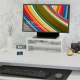 Suporte Para Monitor Notebook Elevado Com Prateleira 330x220 - Branco